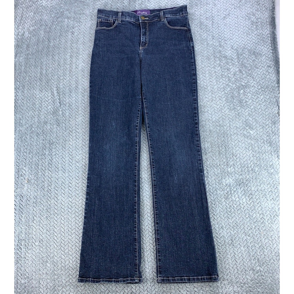 NYDJ Jeans Women's Size 10‎ Dark Blue Bootcut Lift Tuck USA Made Stretch 30x32